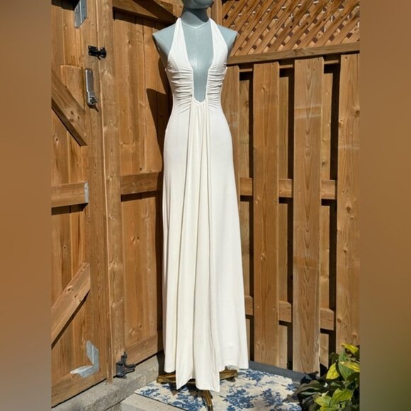 🆕 MISHA COLLECTION 🧿 NWOT The Jennifer Cupro Maxi Dress, Ivory - Sz XS - Picture 4 of 16